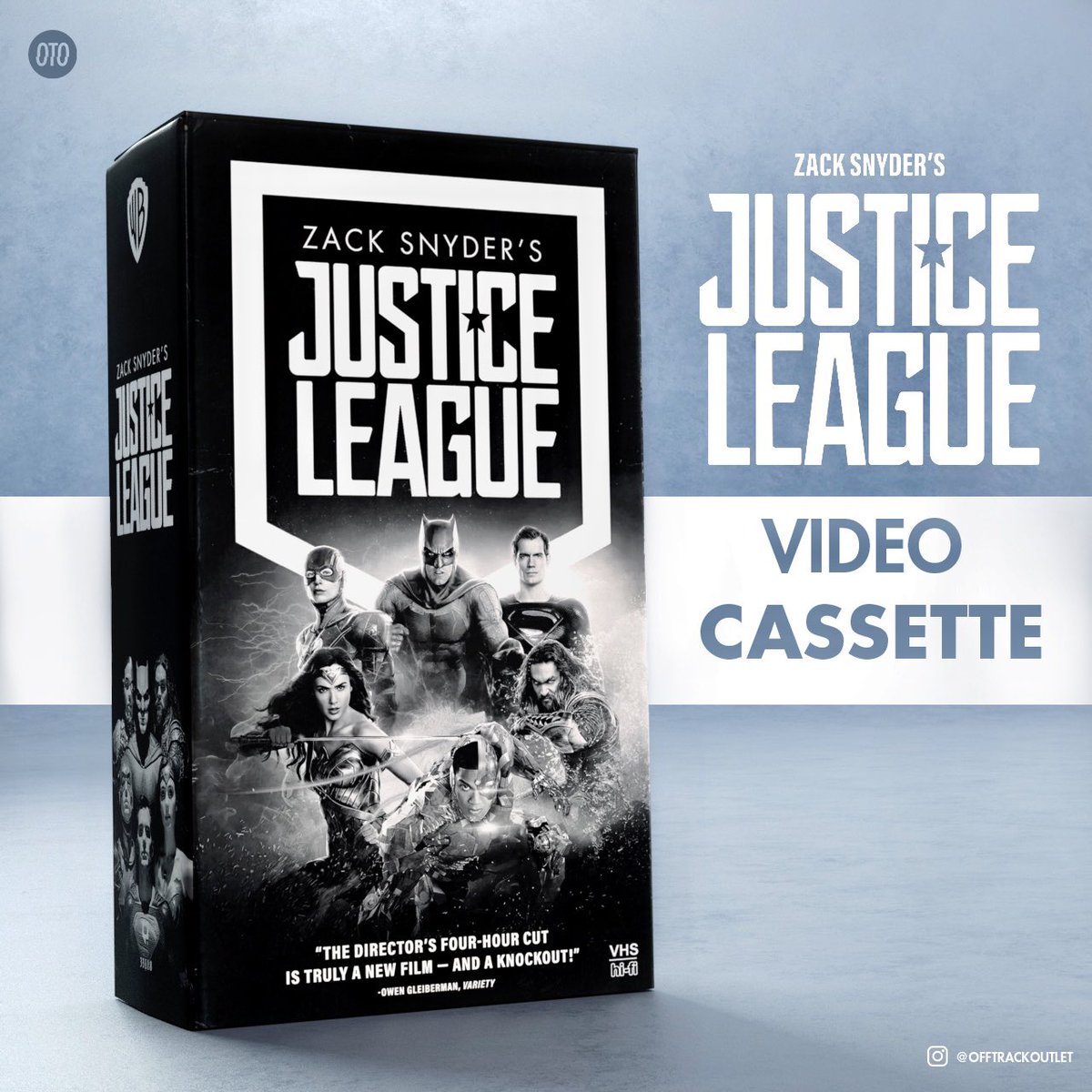 OfftrackOutlet's tweet photo. @ZackSnyder’s #JusticeLeague coming soon to VHS! 📼

#JusticeLeagueSnyderCut #VHS https://t.co/7mANPjtRYo