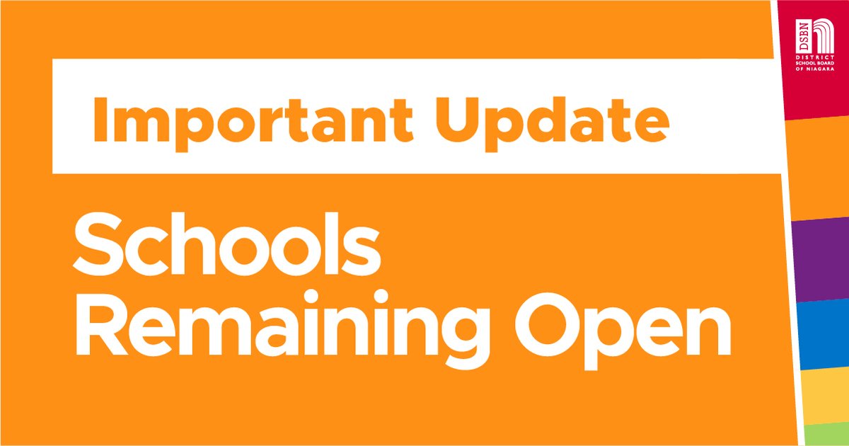 .<a href="/ONgov/">Ontario Government</a> has announced that schools will remain OPEN. Students are currently scheduled to return to school after the long weekend on Tuesday, April 6, and then following the Spring Break on Monday, April 19. We will continue to keep you updated as we learn more from the province.