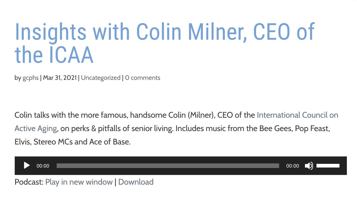 Colin Milner Rethinks Aging With... Podcasts tweet media