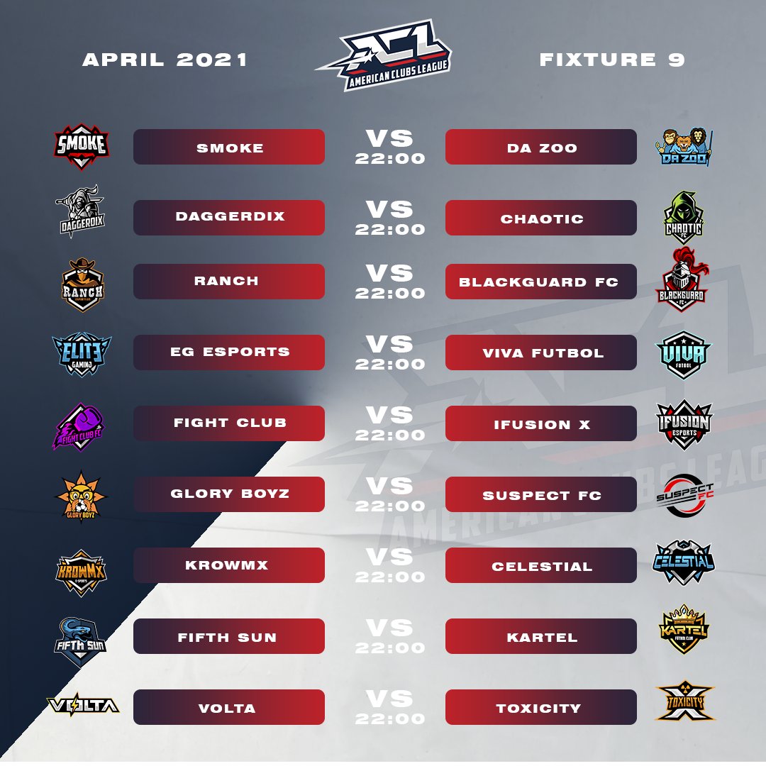 aclchampionship's tweet photo. 🚨 MATCHDAY! 🚨

🎮 Fixtures 9 and 10 ⚽️

#VirtualProNetwork | #VPN | #ACL | #ProClubs | #eSports | #gaming | #Xbox | #Fifa21 | #FIFA21XboxOne | #FUT | #ACLXBOX https://t.co/caBtr2eS7o