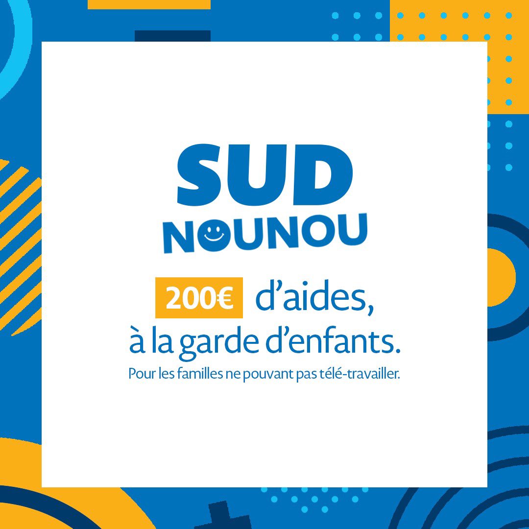RenaudMuselier's tweet photo. Pour soutenir tous les parents qui ne pourront pas télé-travailler pendant le #confinement3, @MaRegionSud débloque une aide exceptionnelle de 200€ pour recruter une nounou agréée !
Dans une période aussi dure, un seul but : être à vos côtés de façon concrète ! 🤝 https://t.co/WgoEt4l1vw