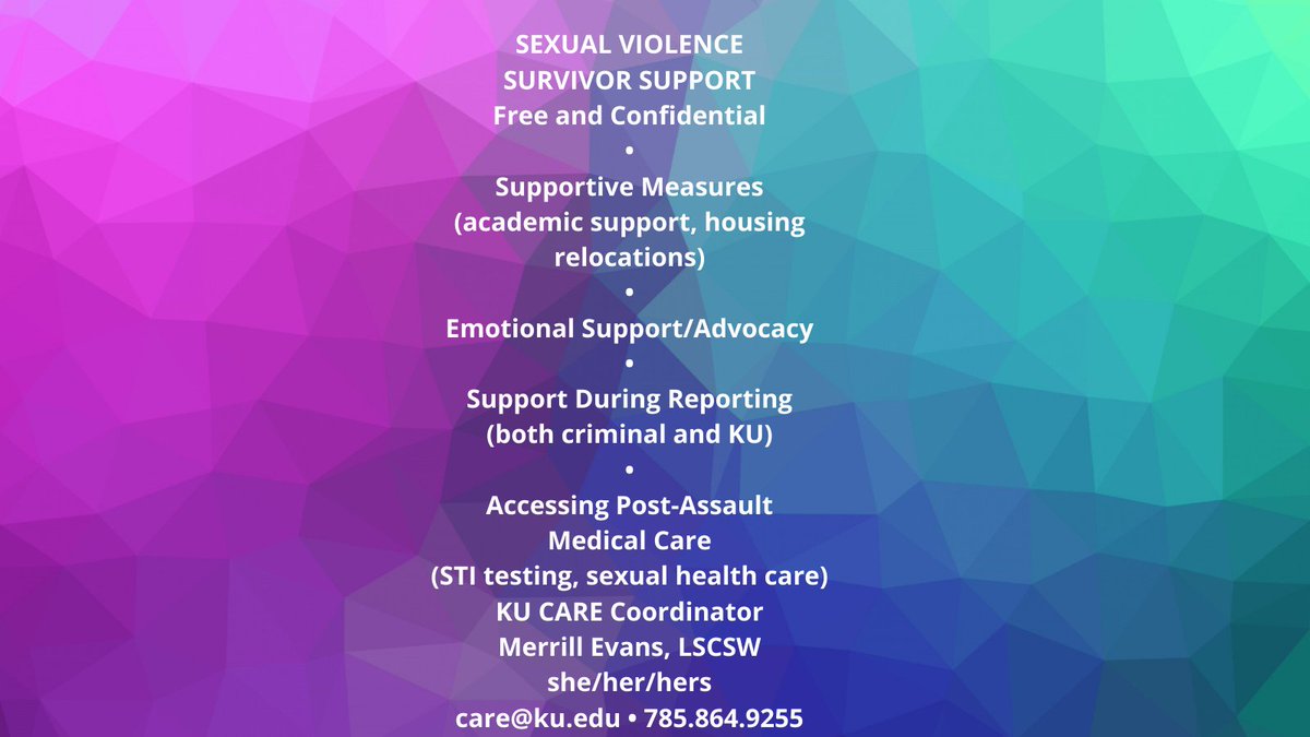 ioakuedu's tweet image. Merrill Evans is the KU CARE Coordinator, check out everything she can do to help! #KUResources #SexualAssaultAwarenessMonth #SupportForSurvivors