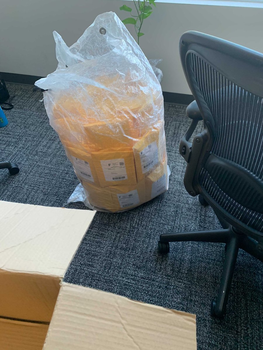 RealDiscoDonnie's tweet photo. Wristbands started shipping yesterday... they sent me this shitty picture with a trash bag with like 10 packages in it as proof ... sorry https://t.co/WCeQrNABIZ