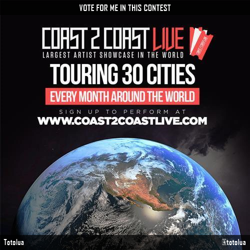 Totolua's tweet photo. Vote for me to perform for  $50,000 in Prizes!  at #Houston All Ages 4/5/21! https://t.co/YBsON8ZvjG #Coast2Coast https://t.co/xyUkYcvcKZ