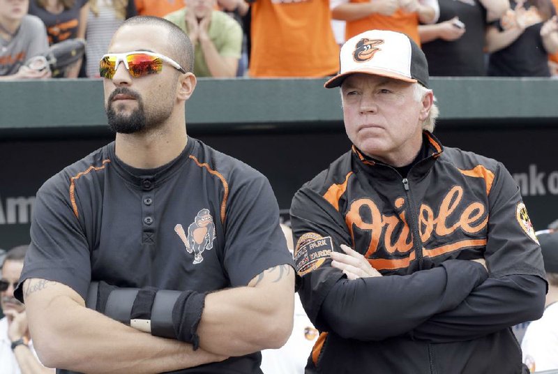 GlennClarkRadio's tweet photo. And ICYMI Buck #Showalter talked to us about tanking, the game being all home runs and strikeouts and Nick #Markakis: "you'd be amazed by the people that affected and impacted along the way...like me." https://t.co/h8btwAWTbt https://t.co/Zcc5MXeKq4