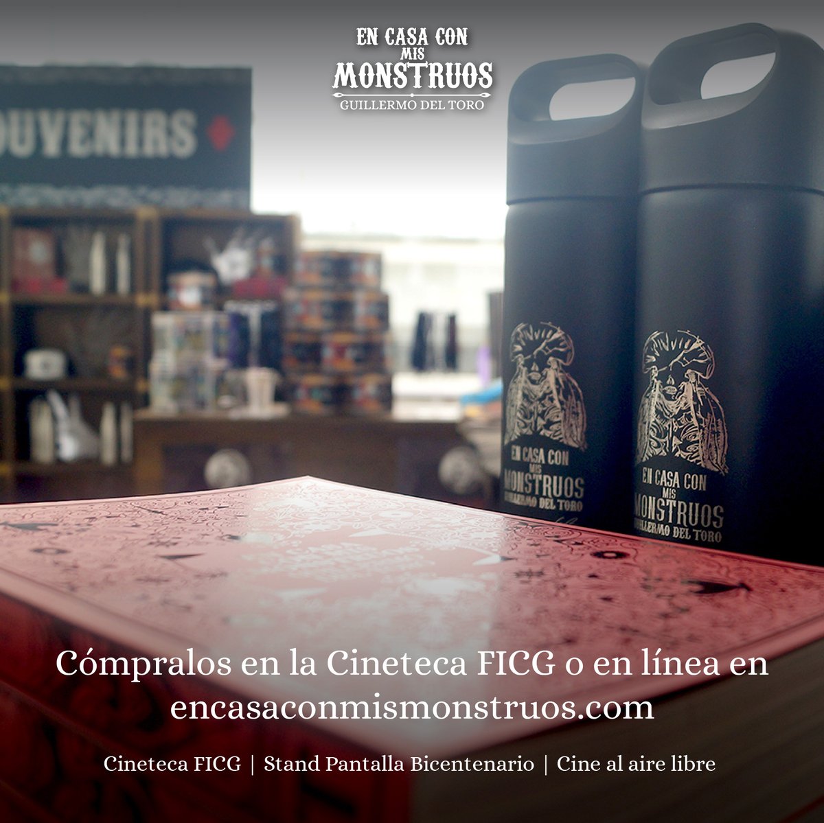 encasamonstruos's tweet photo. Ya puedes encontrar en la @CinetecaFicg los souvenirs oficiales de #EnCasaConMisMonstruos  🏠👹

Te esperamos en nuestro stand ubicado en la explanada de la Pantalla Bicentenario, los días de Cine al aire libre ✨🎥

📍 https://t.co/G630gSrFW8 https://t.co/nNyrEC4vBY