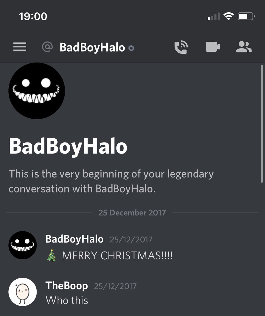 TheBwoop's tweet photo. I guess now I’m looking back through my first discord Dms with people this one with @BadBoyHalo is one of my favourite https://t.co/CmeeVnr3iG