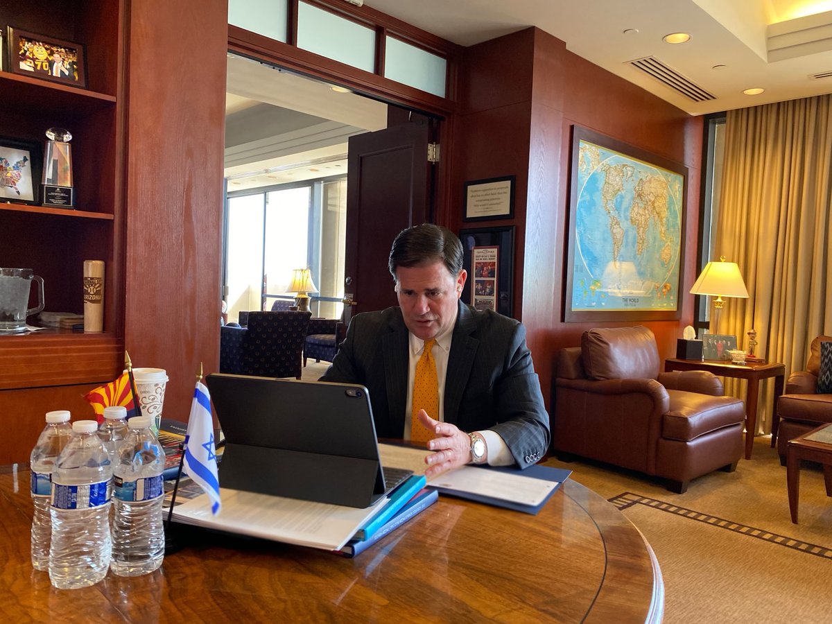 DougDucey's tweet photo. Thank you to @CrestInsurance for inviting me to the Annual Awards Meeting today to discuss Arizona’s growing economy, vaccine distribution across the state, the importance of civics education, and getting our kids back in the classroom. https://t.co/Cdl3nYdIMQ