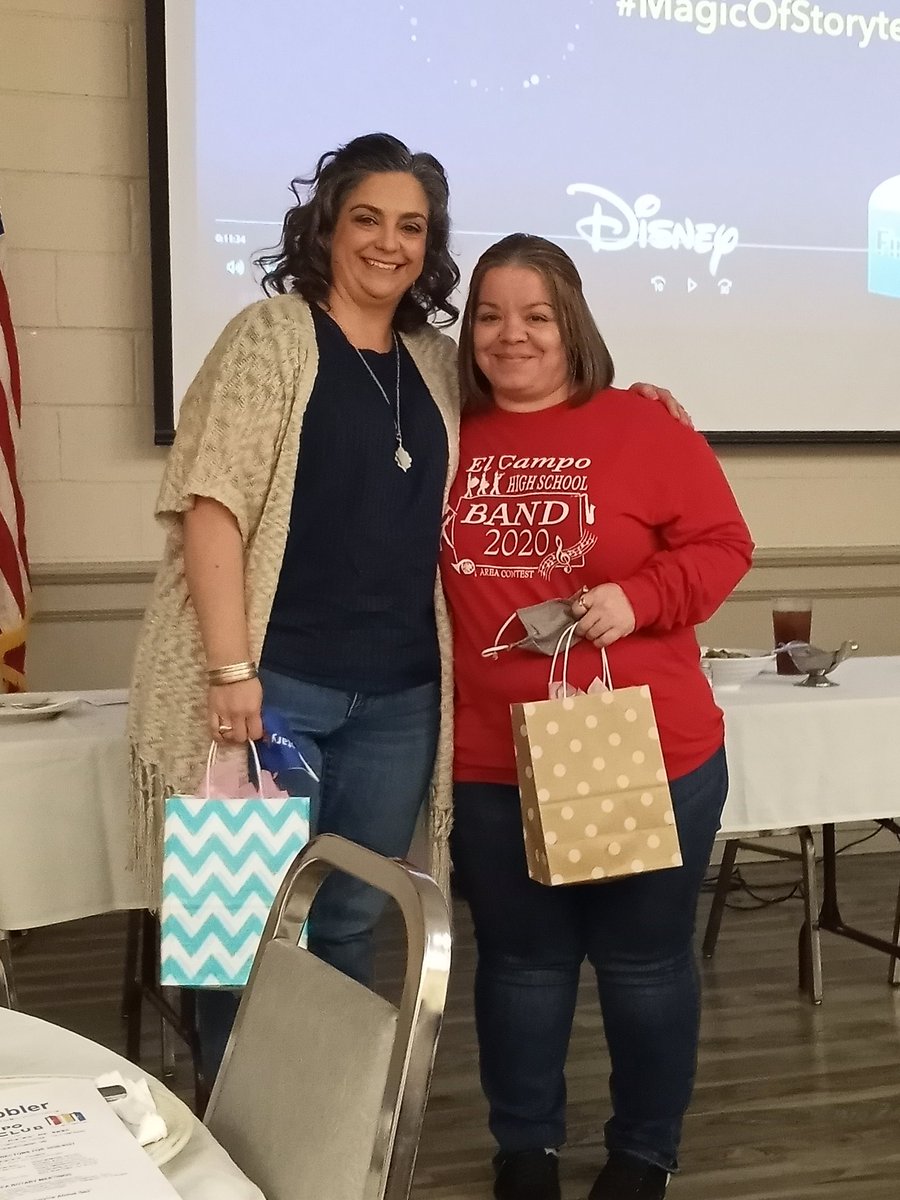 RobPCallaghan's tweet photo. Dolores Trevino and Barbara Fonseca are recognized by El Campo Rotary for their work distributing 5000 books to ECISD elementary students in Disney's The Magic of Storytelling. https://t.co/iLyBFDpAHS