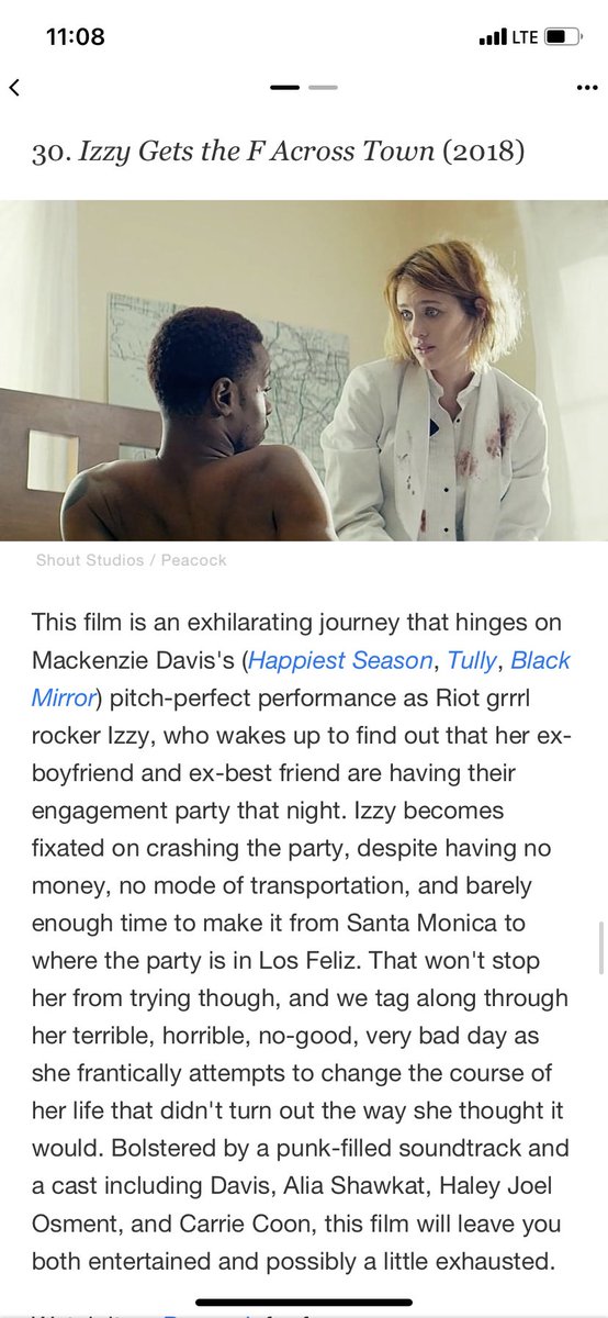 If you haven’t already- watch Izzy free on Peacock now! We love this list.