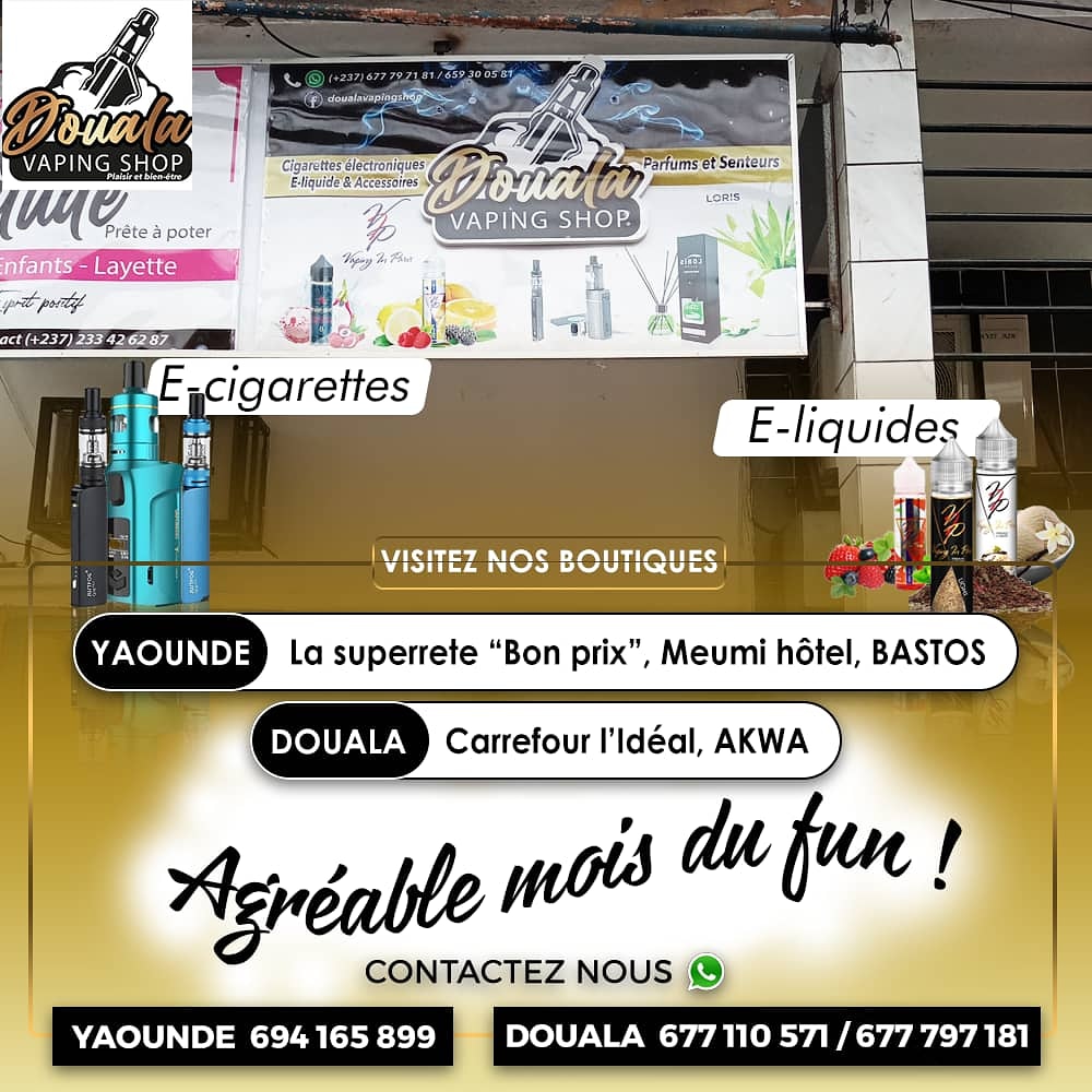 Douala_Vaping's tweet photo. Hey la vaping family

Avril est déjà  là! Agréable mois du fun à vous. Nous t'invitons  a visiter nos boutiques, a faire  l'expérience d'un service complet et de qualité.
 
Alors Rdv dans nos boutiques Douala Vaping Shop Douala  et de Yaoundé

#cigaretteelectronique https://t.co/3HKhdoDVdz