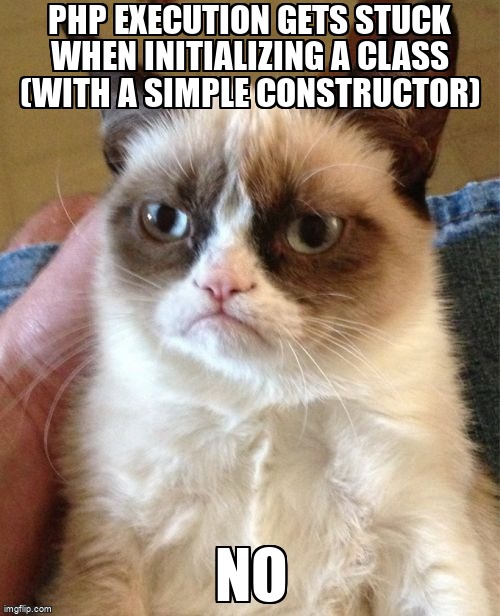 overflow_meme's tweet image. PHP execution gets stuck when initializing a class (with a simple constructor) stackoverflow.com/questions/6690… #laravel #googlecomputeengine #oop #php #vps