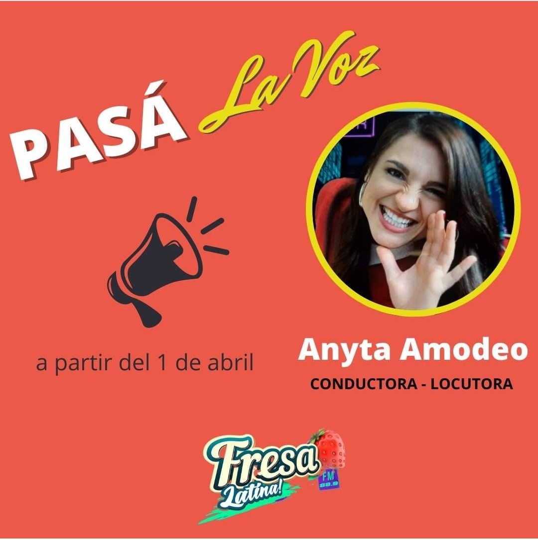 AnytaAmodeo's tweet photo. 🤩Gracias por hacer que mi voz suene, desde hoy, a diario en la hermosa provincia de #santafe .
Agradecida a la gente de @radioFresaLatina que junto a @AvantiProducciones llevan mi trabajo a nuevos aires.🎙️📻
#radio
#conductoraderadio
#locucion https://t.co/dVB6iuzKPN
