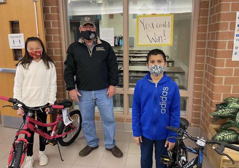 Congratulations to Lienna Pearson and Julius Jamison for winning these bikes from our custodian, Mr. Sands. Each month Mr. Sands honored a Falcon of the month from each class. A drawing was held from among these students to choose these two winners. Thanks so much, Mr.Sands!