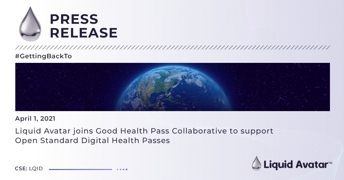 liquid_avatar's tweet photo. PRESS RELEASE: We have joined the Good Health Pass Collaborative, an initiative formed to create a blueprint for interoperable #DigitalHealth pass systems to restore global travel and restart the global economy.

Details: https://t.co/W4a1aMD69Y

#GettingBackTo 

$LQID #DigitalID https://t.co/gp3T4jQJad