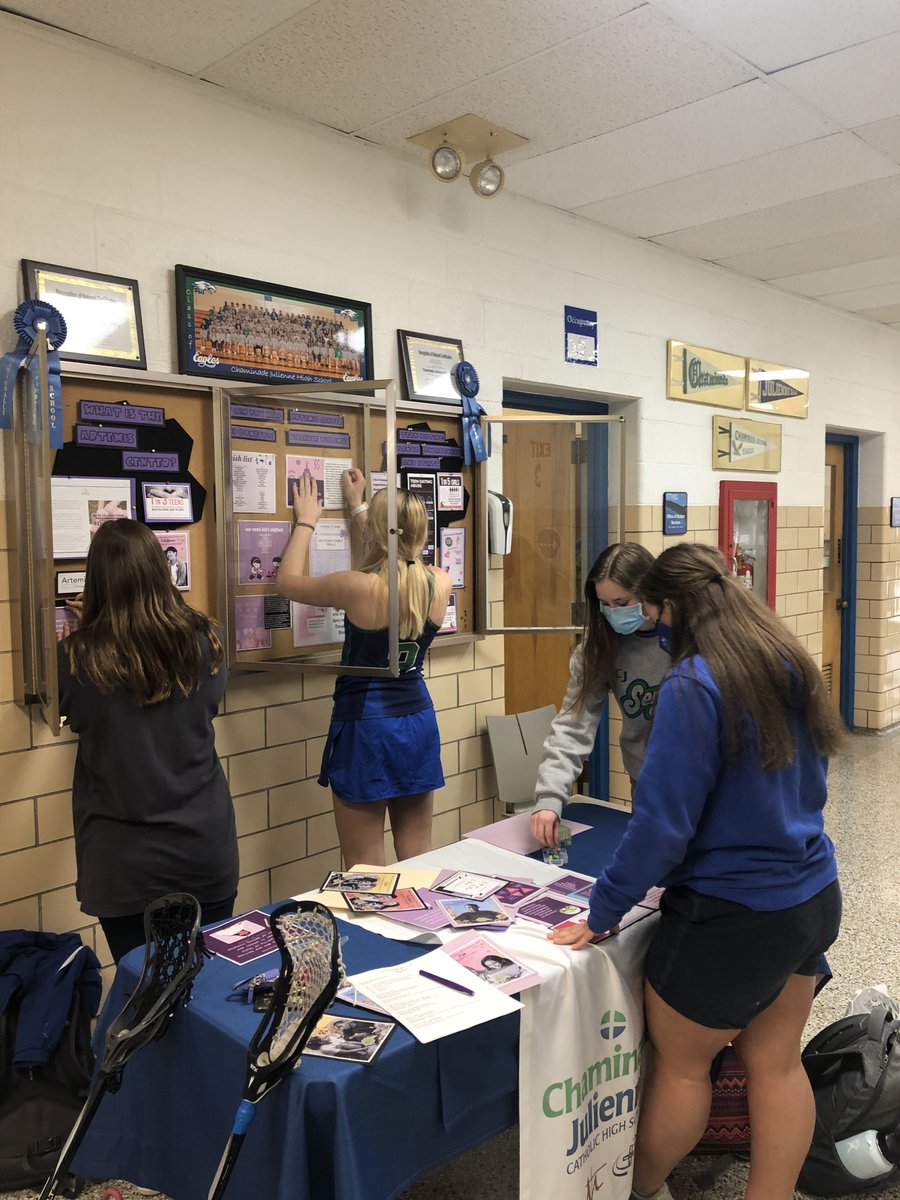 Maddie, Rebecca, Gabrielle, and Lily work to spread awareness about domestic violence and healthy teen relationships.  Their work with the <a href="/Artemis_Center/">Artemis Center</a> in Dayton has been one of service and educating others. 
#Classof2021 #UnitedTogetherCJ