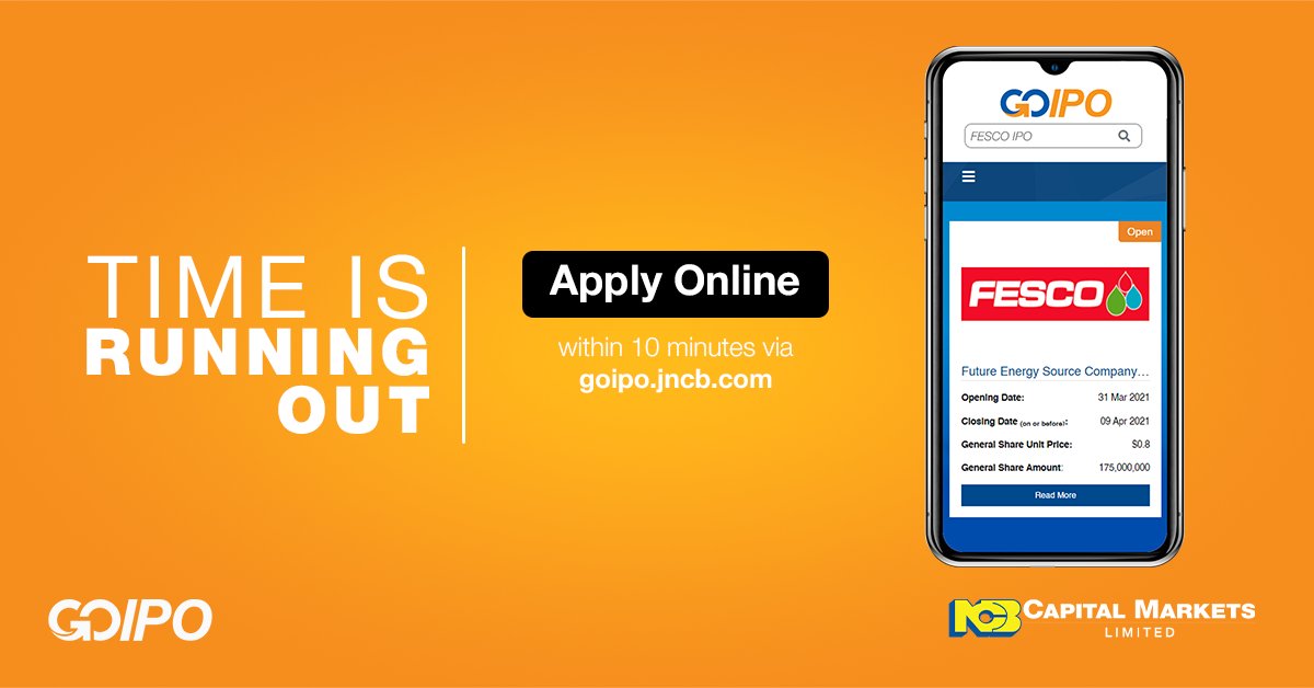 ncbja's tweet photo. If you have experienced challenges while applying for the Fesco IPO, please try again. https://t.co/3K8TkVNtn7
If still unsuccessful:
📱 Give us a call at (876) 960 – 7108
📧 Or email us at ncbcapinfo@jncb.com
⏰ Hurry, time is running out
#FescoIPO #Jamaica #JamStockEX #GoIPO https://t.co/W5BaWsFexe
