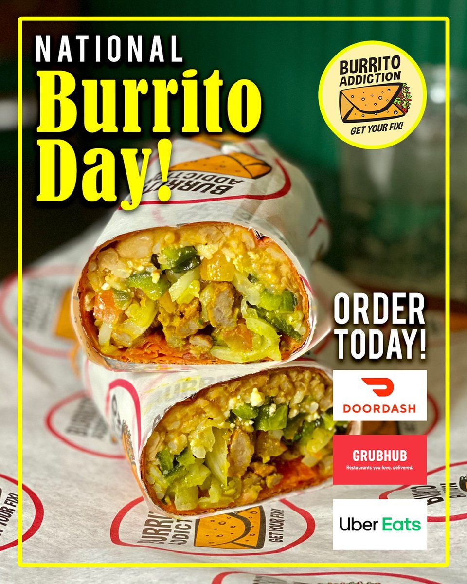 BurritoAddictLV's tweet photo. Happy #NationalBurritoDay Las Vegas! Order one of our scrumptious burritos TODAY and celebrate with us! #LasVegas https://t.co/OsMrrkDiRh