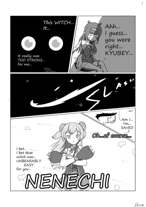 I wanted to try something different for today's practice. Don't look too deep into it. (Read right to left)

今日の練習は違うことを描いてみたかった。それについて、考えすぎるな。

#inART #ねねアルバム #まどかマギカ 