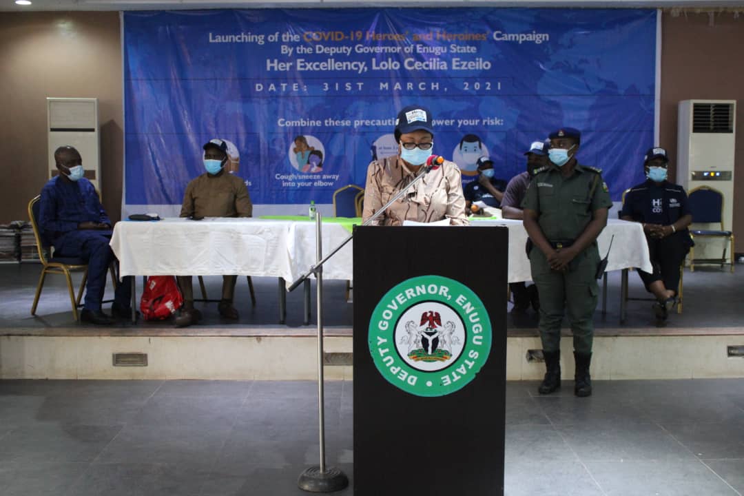 Great_TEAMEnugu's tweet photo. Deputy Governor Lolo Cecelia Ezeilo launching COVID-19 Heroes and Heroines Campaign in Enugu. Organized by Enugu SMOH (led by Health Commissioner Dr I. Obi) in collaboration with WHO, 49 COVID-19 survivors (10 testified), their Clinicians, UNICEF and WHO were present among others https://t.co/ZqcRzdIcWL