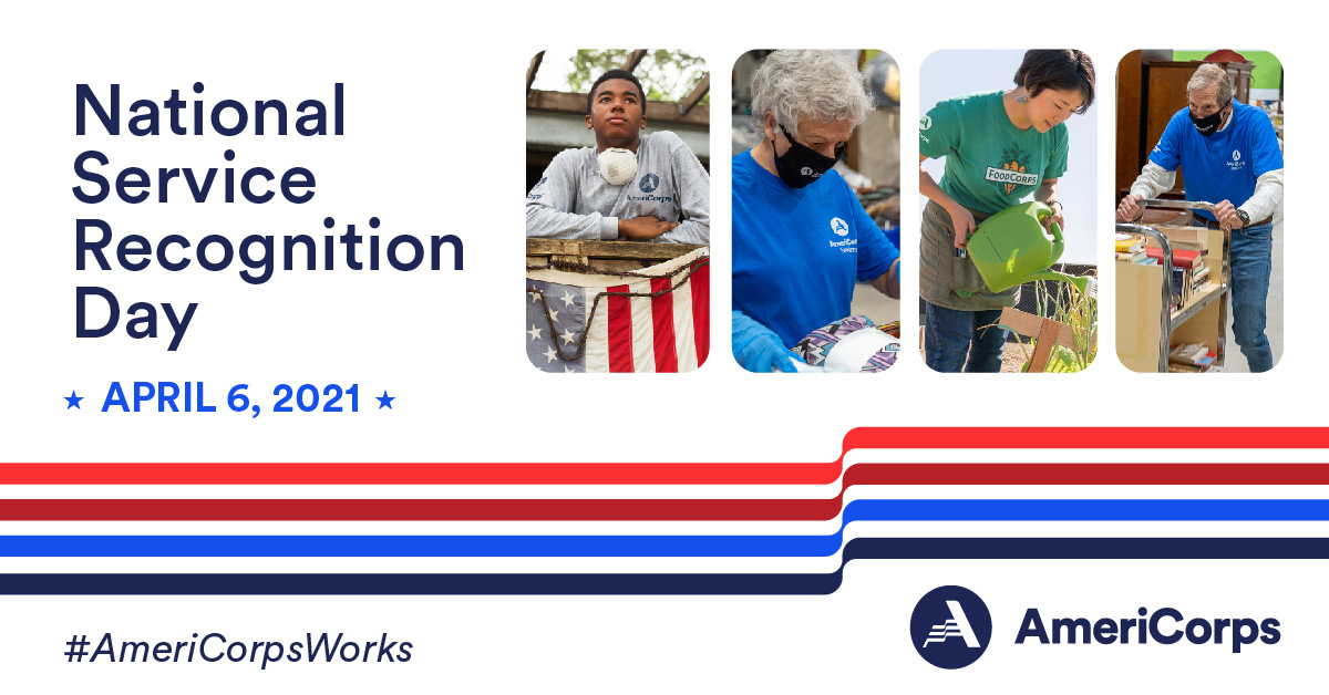 AmeriCorps's tweet photo. 📢#ATTN Elected Officials: #NationalServiceRecognitionDay is next Tuesday🗓️

Join us &amp; thousands of local leaders across the U.S. to honor those wearing the #AmeriCorps🅰️who #getthingsdone every day!

#RT to spread the word &amp; learn more ➡️https://t.co/uTrTtLj1eG

#AmeriCorpsWorks https://t.co/h5Jrkwajju