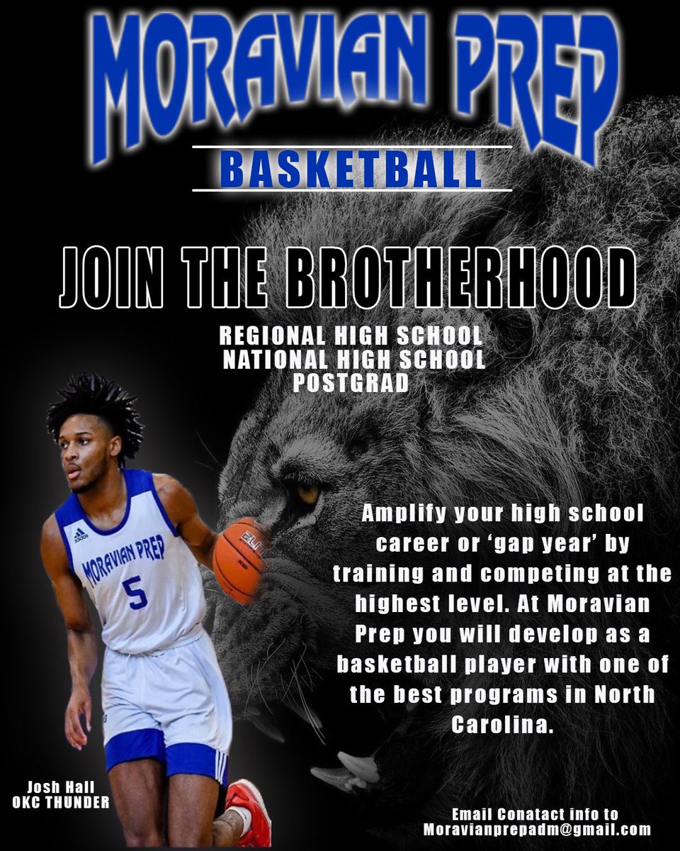 ‼️JOIN THE BROTHERHOOD‼️         We have spots open. Train &amp; Compete with the best at Moravian Prep. DM if interested in prep or postgrad.