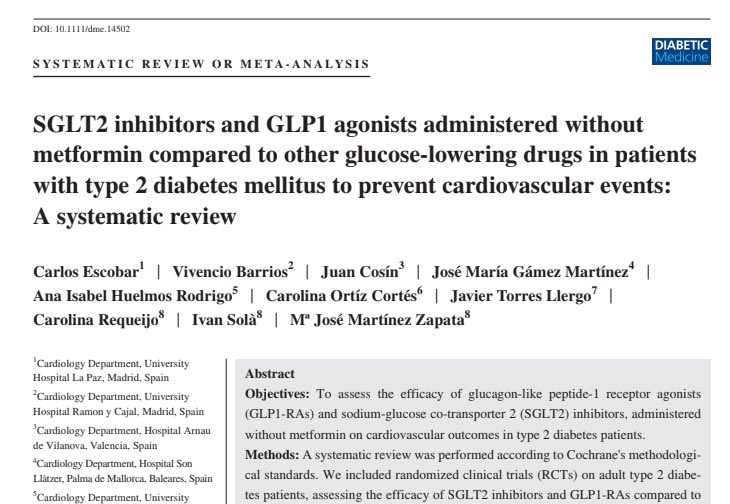 redGDPS's tweet photo. Interesante pregunta
¿Es posible que los #iSGLT2 y los #arGLP1 desbanquen a la #metformina como primera opción en la prevención cardiovascular❓
Respuesta comentada por @Enriq_Carretero en #blogredgdps
https://t.co/j9p8aynLS7 https://t.co/7nsb1nNrNR