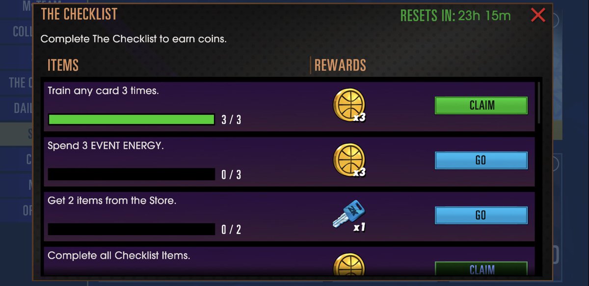 freddykopite's tweet photo. @NBA2KMobile How can we claim the 3 coins from spending EVENT ENERGY when it has been postponed? And we’re also unable to claim another 10 coins for completion of checklist! https://t.co/8zzqGu1vzr