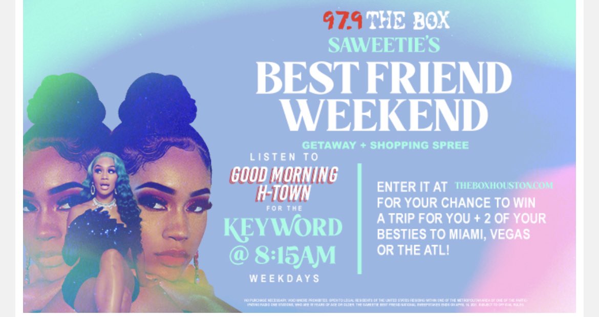 Findoms_Queen's tweet photo. I just entered to win an awesome prize! https://t.co/6M9Zss9lII #979thebox #Saweetie #Easter #bestfriends https://t.co/1yUIS7pbq3
