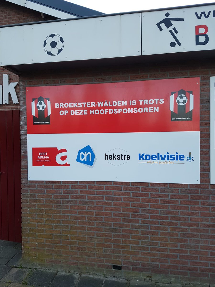 BroeksterBoys's tweet photo. Trots op onze sponsoren SJO Broekster-Walden! @bertademamaktax @koelvisiebv @albertheijn Damwald en @Hekstra https://t.co/cJjbMjXPY2