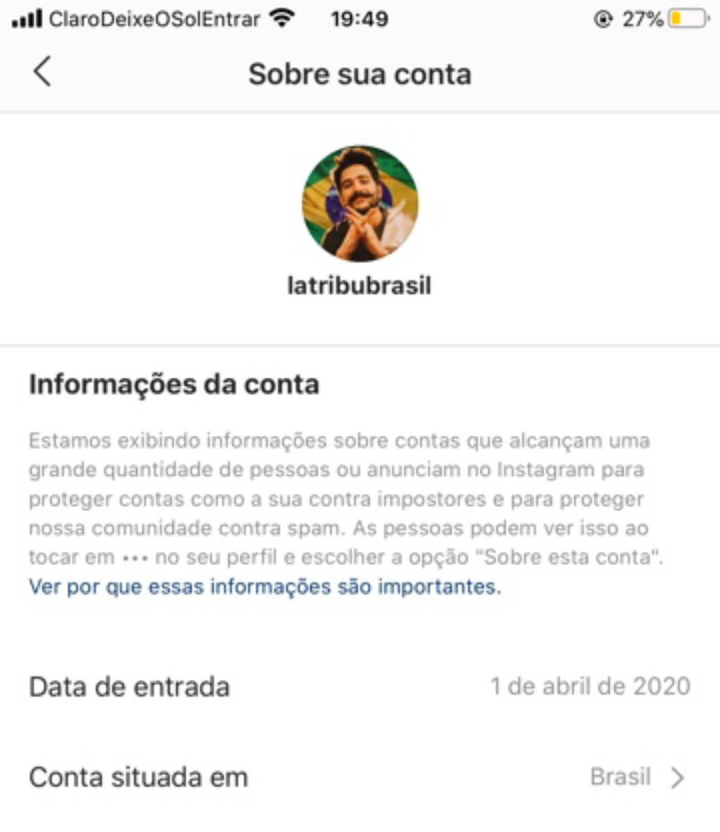LATRIBUBRASIL's tweet photo. Esperei tanto por esse dia, 1 ano do nosso fã clube no Instagram. Infelizmente tive meu sonho frustrado, mesmo com a biografia deixando claro que é FÃ CLUBE, página de fãs, tivemos nosso Instagram desativado por estar “fingindo ser @CamiloMusica “ não me parece justo. @finkd https://t.co/2WqtbsliK6