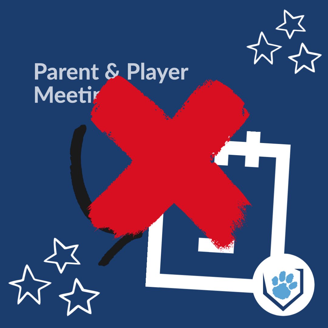 The parent &amp; parent player meeting originally scheduled for tonight, Thursday, April 1 has been postponed to next week. We apologize for the inconvenience and short notice. As soon as we have new information we will share it! 

🥎 Practice will still take place from 3-5!