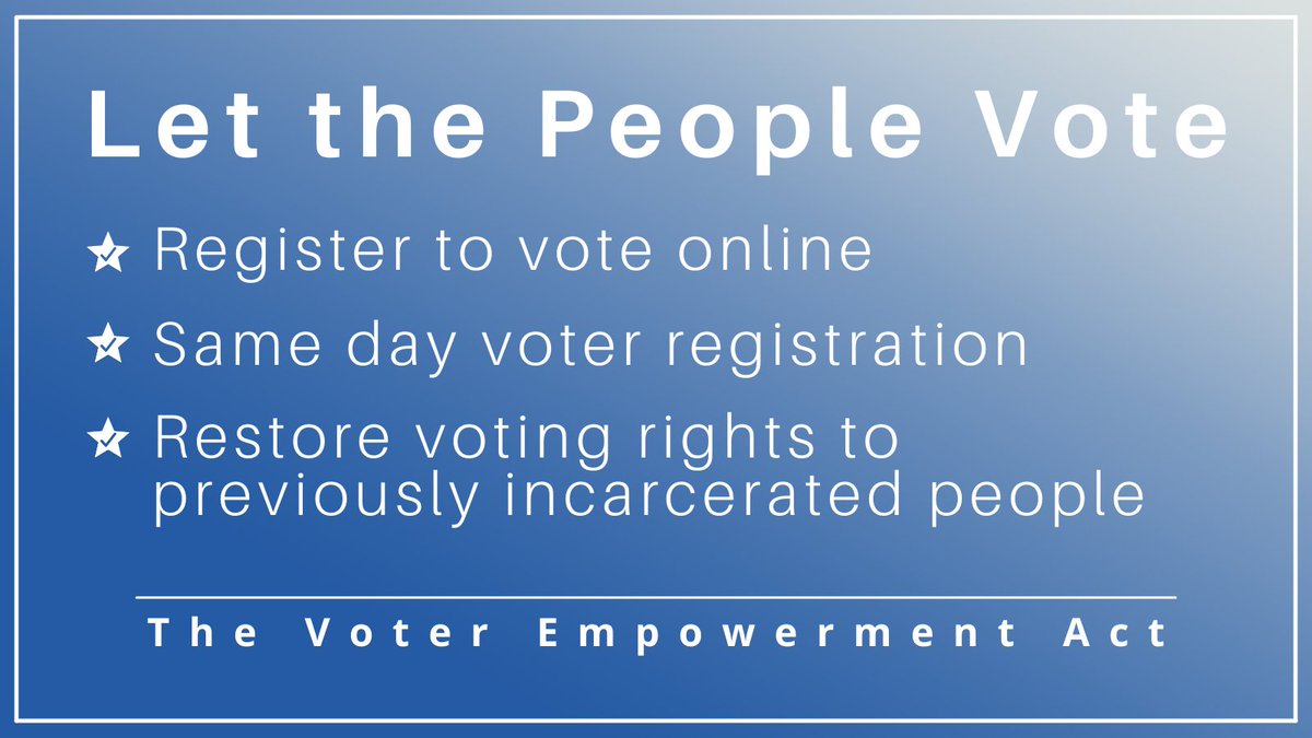 If we are a government of the people, by the people, and for the people, then we must let the people vote. We must pass the #VoterEmpowermentAct.