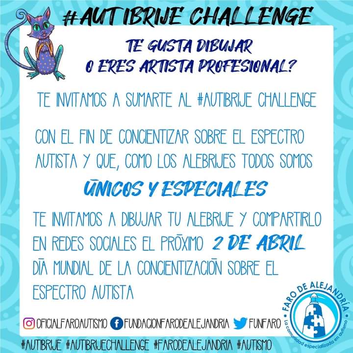 DanielaPrezaa's tweet photo. Hola los vengo a invitar al #Autobrijechallenge en conmemoración al #2deAbrilDiadelAutismo es mañana y todas las bases e indicaciones vienen en la fotos, ojalá puedan participar https://t.co/gOyInSt7kb