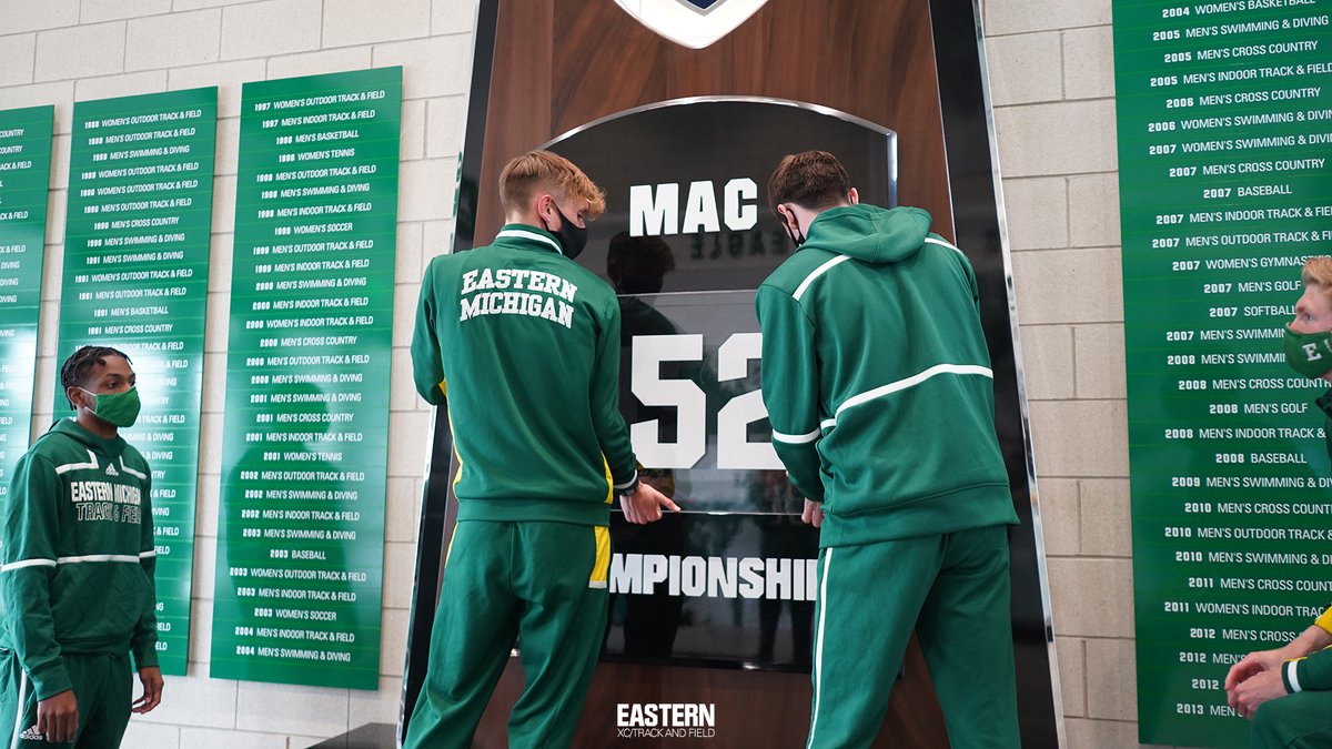 EMUXC_TF's tweet photo. Feels good to change the plaque, but there's still more work to do 👑👑...

#EMUEagles | #ChampionsBuiltHere https://t.co/9479agfc1K