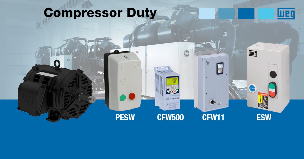 weg_usa's tweet photo. Complete Starter, Drive, and Motor solutions for Compressor Applications. Learn more about Compressors: https://t.co/FwmmdCBMDS
Learn more about Rolled Steel Motors: https://t.co/u0FSDVDYO6
#WEG #WEGmotors #WEGautomation #WashdownDuty #CFW500 #PESW #CFW11 #ESW #compressorDuty https://t.co/CTKaSQNn6H
