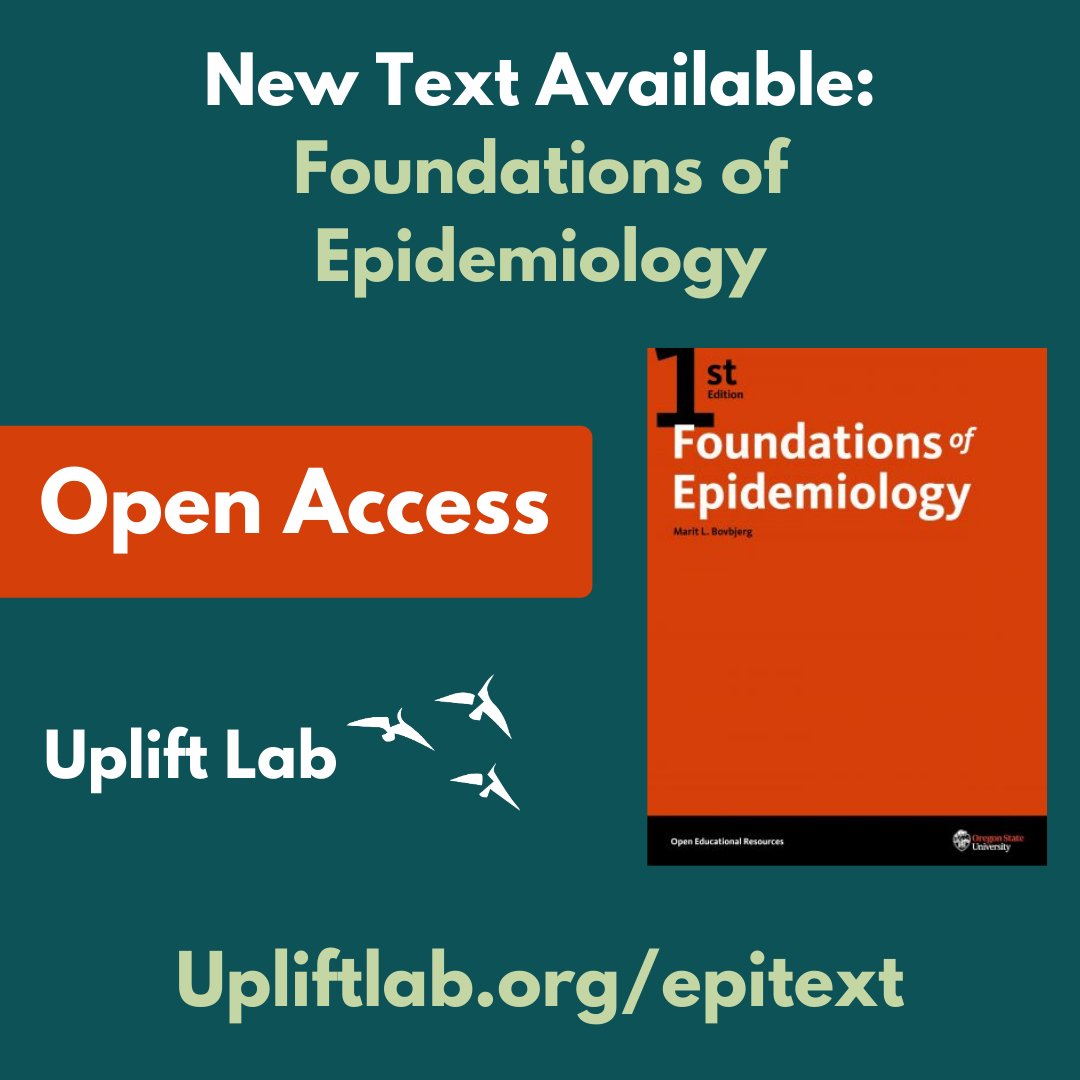 Uplift Lab (@theupliftlab) on Twitter photo We believe that knowledge should be attainable for all. Please enjoy this open access epidemiology text, authored by <a href="/TheUpliftLab/">Uplift Lab</a>'s co-leader, Marit Bovbjerg-- and share it liberally! --> upliftlab.org/epitext
#Epidemiology #Epi #OpenAccess #ReadThis We believe that knowledge should be attainable for all. Please enjoy this open access epidemiology text, authored by <a href="/TheUpliftLab/">Uplift Lab</a>'s co-leader, Marit Bovbjerg-- and share it liberally! --> upliftlab.org/epitext
#Epidemiology #Epi #OpenAccess #ReadThis