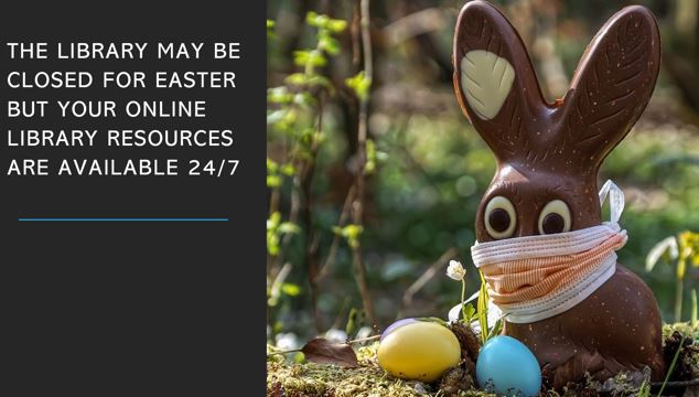 UlsterUniLib's tweet photo. Don't forget: we're closed all week from  4.00pm on Friday 2nd Apr until Mon 12 Apr at 8.45am.  @UlsterUni @UUSU_Online @UlsterUniPhD E-resources  are available throughout the break. https://t.co/8a5zb2P0Iq

Have a Hoppy Easter and have an eggsellent break! #StaySafe https://t.co/DHpthIpozl