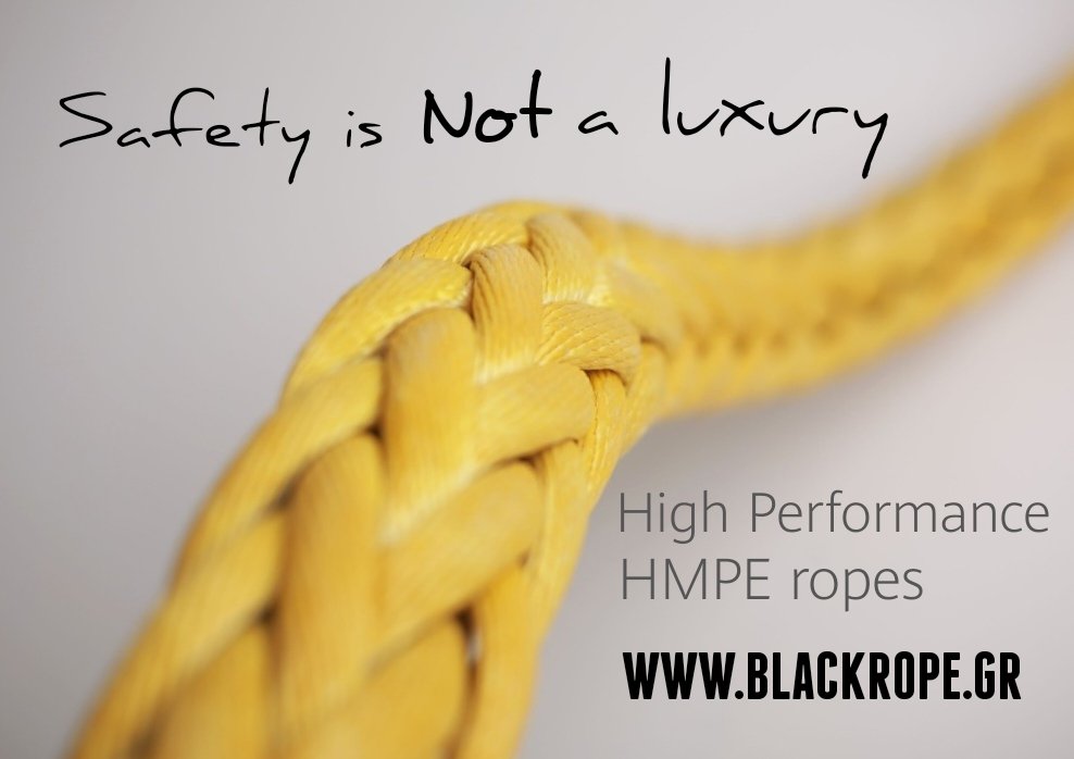BlackRopegr's tweet photo. Safety is NOT a Luxury.
High performance HMPE mooring ropes from the BLACK ROPE. Maximum safety in Competitive price.
INFO@BLACKROPECO.COM
https://t.co/1sWDfZwJww
#HMPE #hmperope #mooringrope #meg4 #maritimeindustry #shipping #marine #maritime #mooringline #maritimeindustry https://t.co/h4V5vFvgqD