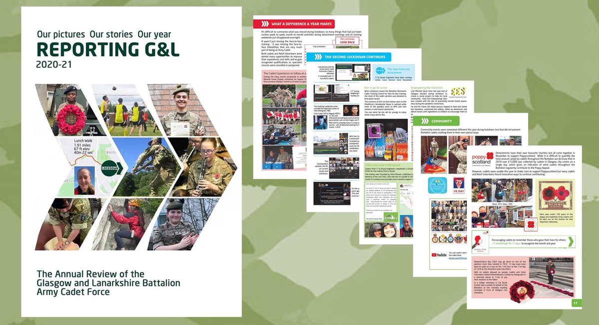 The Glasgow and Lanarkshire Bn have published their Annual Review for 2020-2021.
Printed copies will be distributed soon, but you can read it now as an e-book here: tinyurl.com/GandL20
or you can download the pdf here:  tinyurl.com/GandL20pdf

<a href="/ReportingGandL/">Glasgow & Lanarkshire ACF</a>
#ArmyCadetsScot
