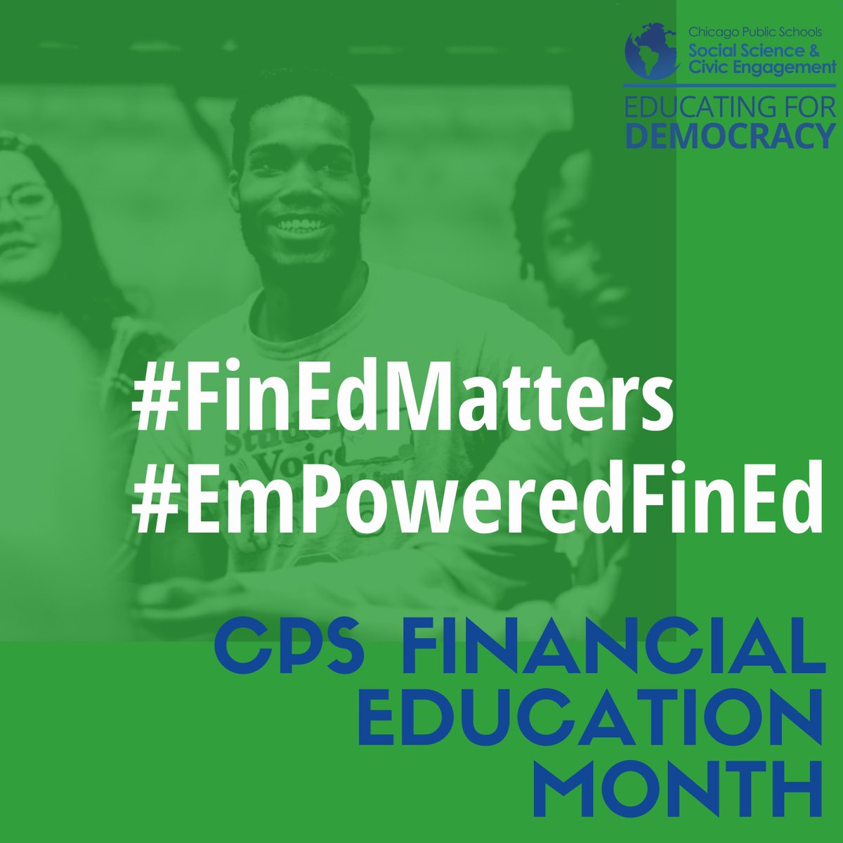 CPSCivicLife's tweet photo. It's #FinancialLiteracyMonth at @ChiPubSchools! Follow these hashtags all month long for stories & resources that show #FinEdMatters & #EmPoweredFinEd instruction throughout the year! https://t.co/VdQLqpF9a0