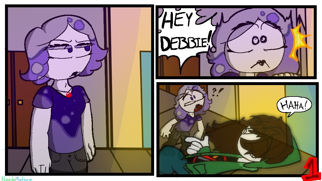 real_mashions's tweet photo. You said a DEBBIE DESIGNER COMIC? YESSIR. Here she is! Up and at em' here! Holo is kinda pissed at her because the whole.. hologram thing. But that's something for the show to discuss. 
#DebbieTA #HoloTA #TheArrivalNM #drawing #comic https://t.co/Y423pYsoex