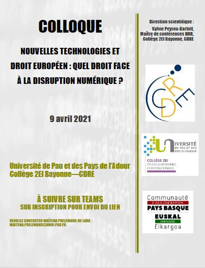 DroitNumerique's tweet photo. [Colloque] 09/04 | Nouvelles technologies et droit européen : Quel droit face à la disruption numérique ?  @universite_uppa #CDRE https://t.co/mr253YpHtk https://t.co/fCvhSkMWKD