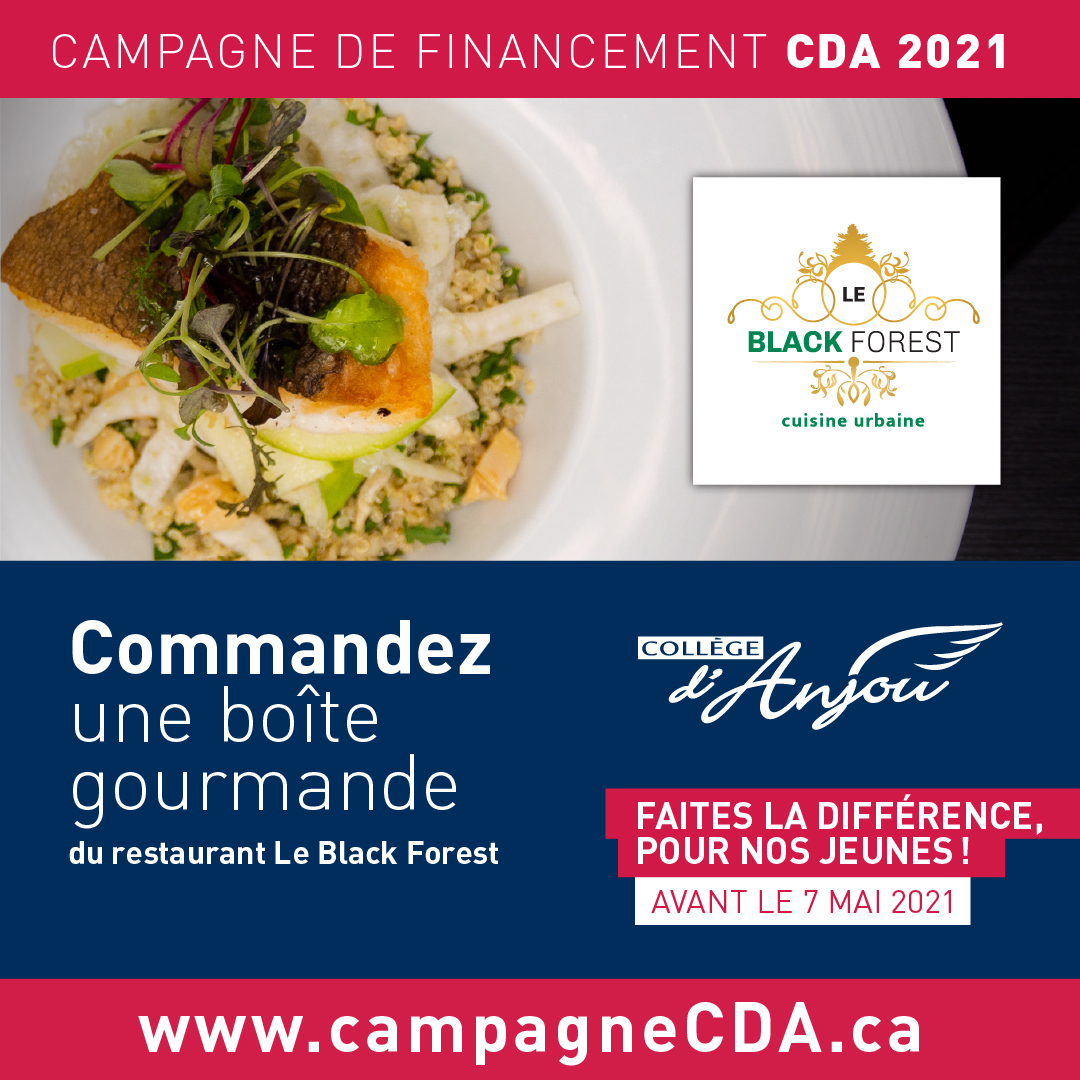 Cd_Anjou's tweet photo. Projet de la cour d'école - Commandez vos boîtes gourmandes! 🍽

Une boîte repas 5 services pour deux personnes préparée par le restaurant Le Black Forest. Pour voir le menu et commander la vôtre, allez sur le site de la campagne CDA dans l'onglet Commandez vos boîtes gourmandes. https://t.co/d2wyzk8u5a