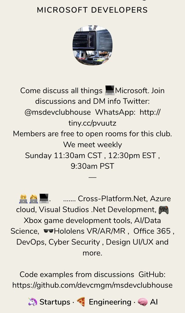 msdevclubhouse's tweet photo. https://t.co/iCkOgfalCl