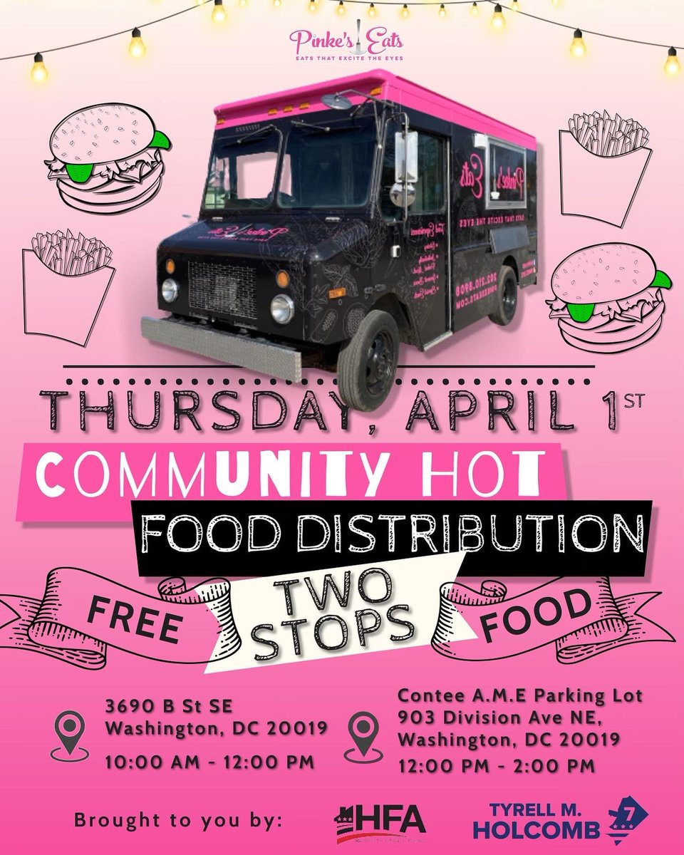 tmholcomb's tweet photo. Great start to Thursday here in #Ward7 collab’d w/ #Pinkeseats &amp; @DCHFA to provide hot meals to some of our seniors and others in the community. #Ward7Strong #SAFER7 https://t.co/okfhsCFNOe