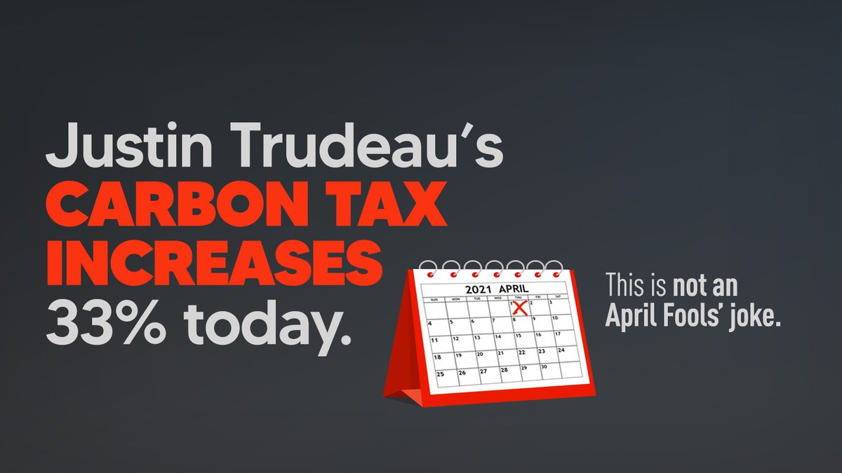 bobzimmermp's tweet photo. This is not an April Fool's joke. The Liberal government would rather tax you more than put in a real effort to find solutions that benefit Canadians! Canadians need hope, not more taxes. #cdnpoli #carbontax https://t.co/olGoVYHoW8