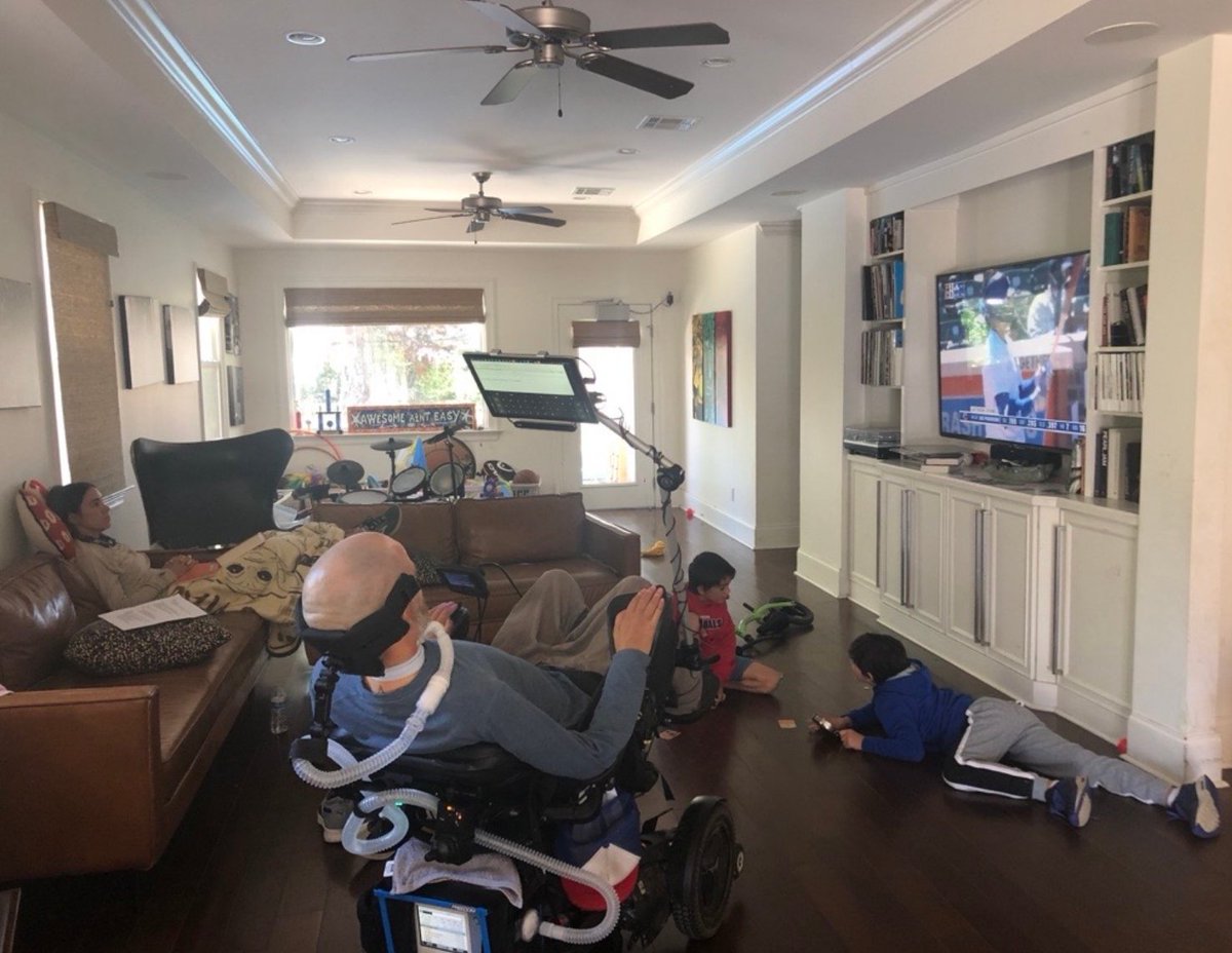 SteveGleason's tweet photo. The @Cubs could lose 26-1 today, and the glee I feel watching the game would not be diminished. Family and baseball. Sacred.  
... Well Perhaps, slightly diminished.  
What up @BoogSciambi - great to hear your voice! https://t.co/EHmCgAM4w8