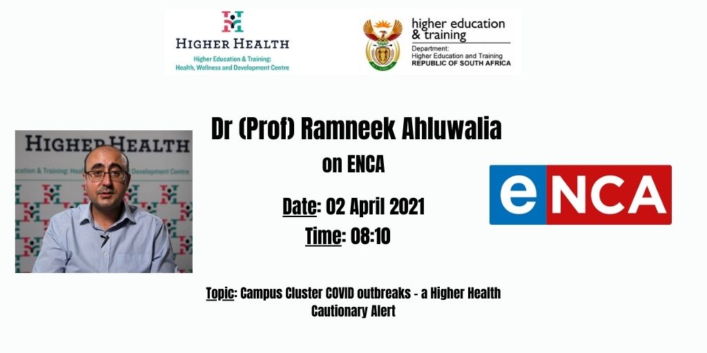 HigherHealthSA's tweet image. #InterviewAlert.
Dr (Prof) @RamneekHH  Ahluwalia will be interviewed on two channels tomorrow morning, kindly support.
Watch @eNCA at 08h10 am and @MorningLiveSABC at 08h35 am.
#HigherHealthAtWork
#SaveTheAcademicYear
@HigherEduGovZA 
@hwseta
@HealthZA 
@WHOSouthAfrica