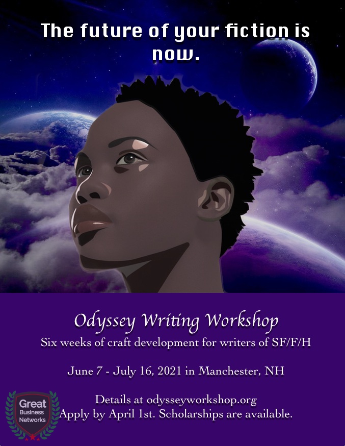 DigitalBrother's tweet image. DO YOU WRITE FANTASY, SCI-FI, OR HORROR?  TODAY IS THE DEADLINE APRIL 1 - odysseyworkshop.org
This 6-week Writing Workshop is one of the most highly regarded programs in the world for writers of the fantastic.